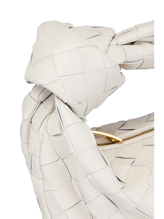 Bottega Veneta Mini Jodie Bag in White & Gold | FWRD