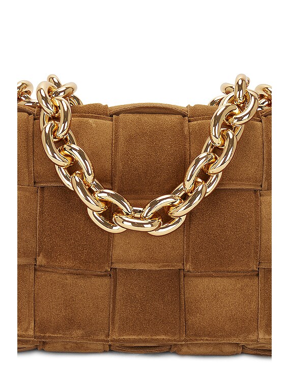 Bottega Veneta Chain Cassette Crossbody Bag in Acorn & Gold
