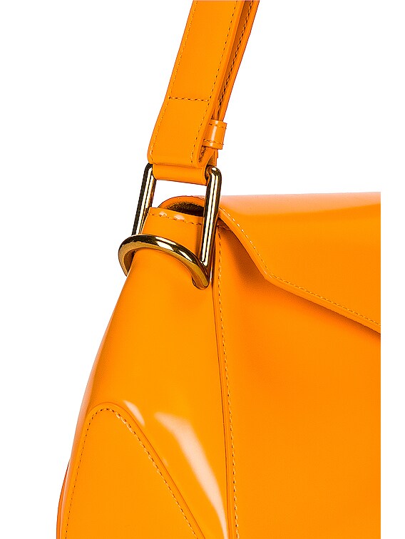 Bottega Veneta V Ring Crossbody Bag in Tangerine & Gold | FWRD Bottega Veneta V Ring Crossbody Bag in Tangerine & Gold | FWRD