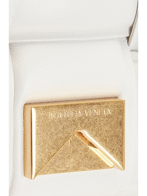 Bottega Veneta Chain Cassette Bag in White & Gold | FWRD