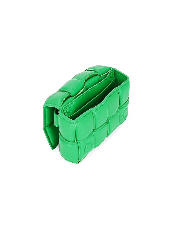 Bottega Veneta Padded Cassette Belt Bag in Parakeet & Silver