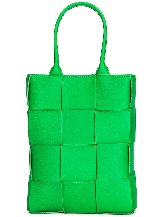 トートバッグ Bottega Veneta SMALL TOTE BAG Bottega Veneta Small Cassette Tote Bag in Parakeet & Gold | FWRD