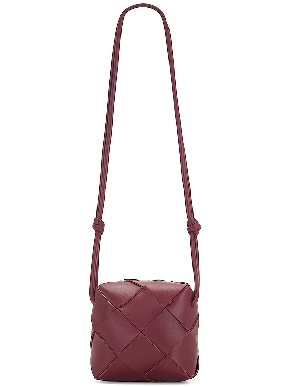 Bottega Veneta Mini Camera Bag in Bordeaux & Gold | FWRD