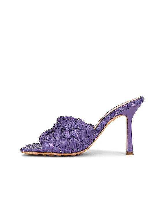 サンダル・ミュール BOTTEGA VENETA Lilac Pvc Stretch Mules Bottega Veneta Raffia Stretch Mules in Lavender | FWRD