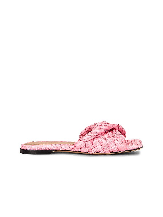 Bottega Veneta Raffia Stretch Flat Mules in Blossom | FWRD