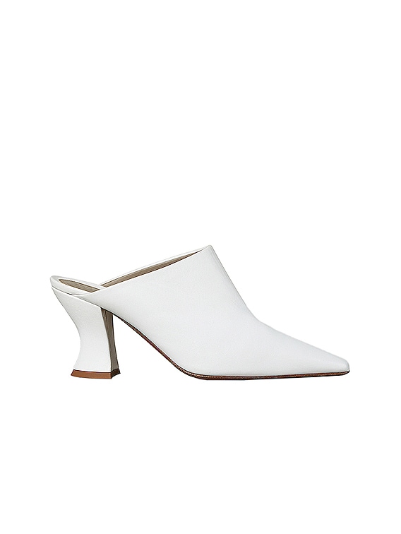 white pointed mules