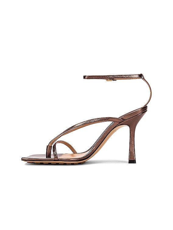 Bottega Veneta Stretch Metallic Leather Sandals in Fondant