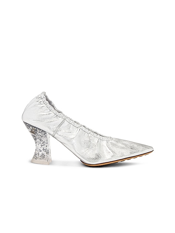 Bottega Veneta Almond Pumps in Silver | FWRD