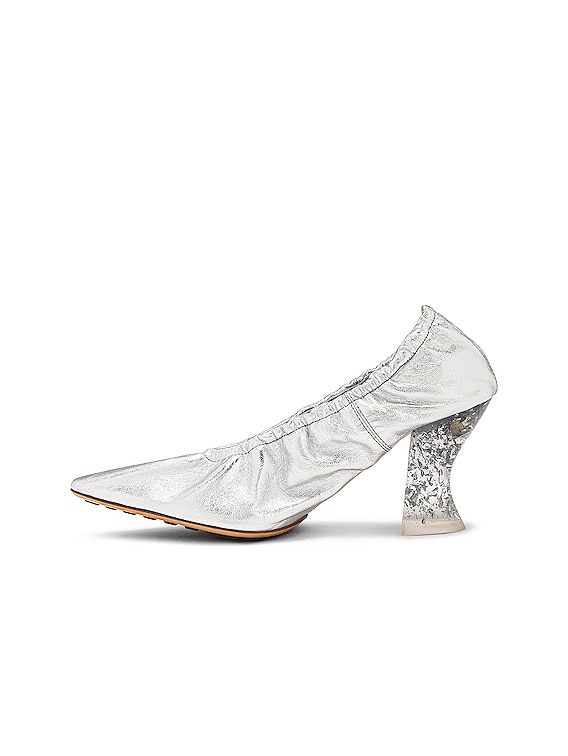 Bottega Veneta Almond Pumps in Silver | FWRD