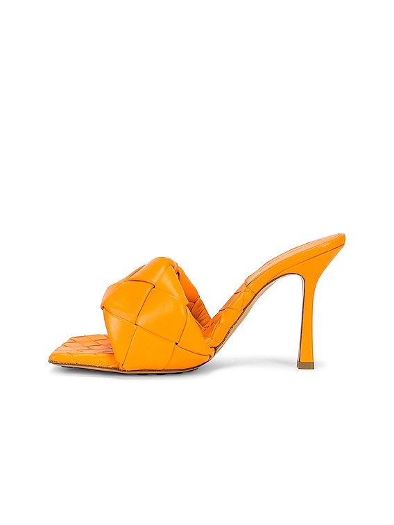 Bottega Veneta Lido Mule Sandals in Tangerine | FWRD