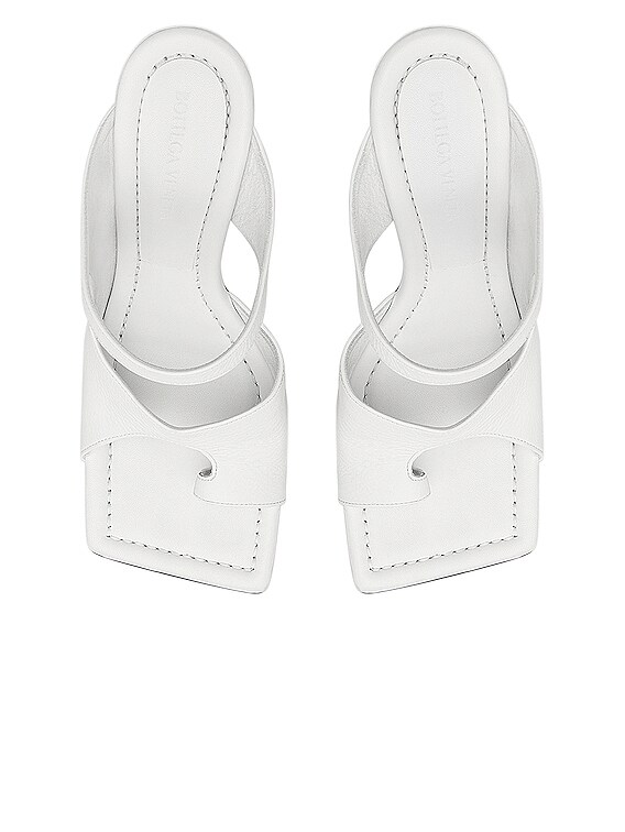 Bottega Veneta Leather Cutout Sandals in Optic White | FWRD