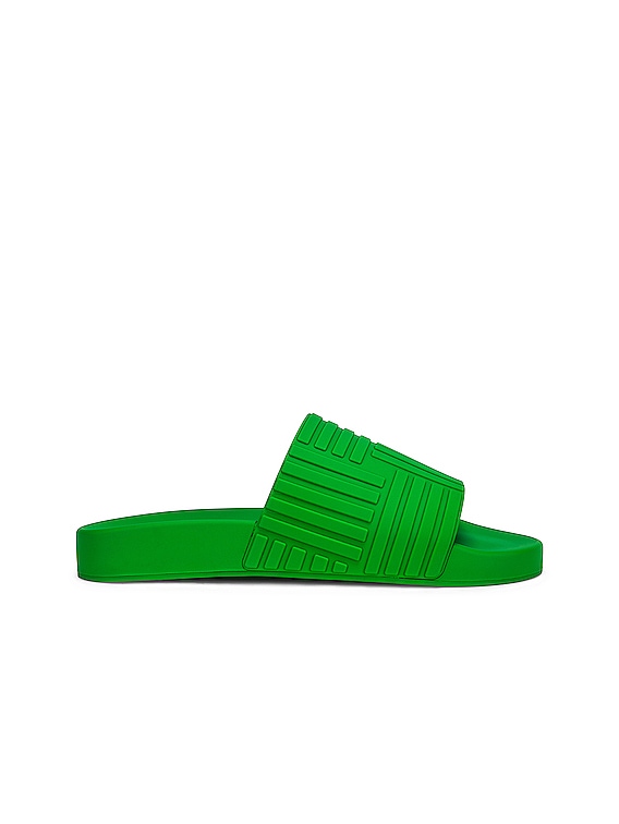 ◆正規品◆BOTTEGA VENETA RUBBER SLIDER PARAKEET◆関税込◆ BOTTEGA VENETA 520$ Slide Sandals - Parakeet Green