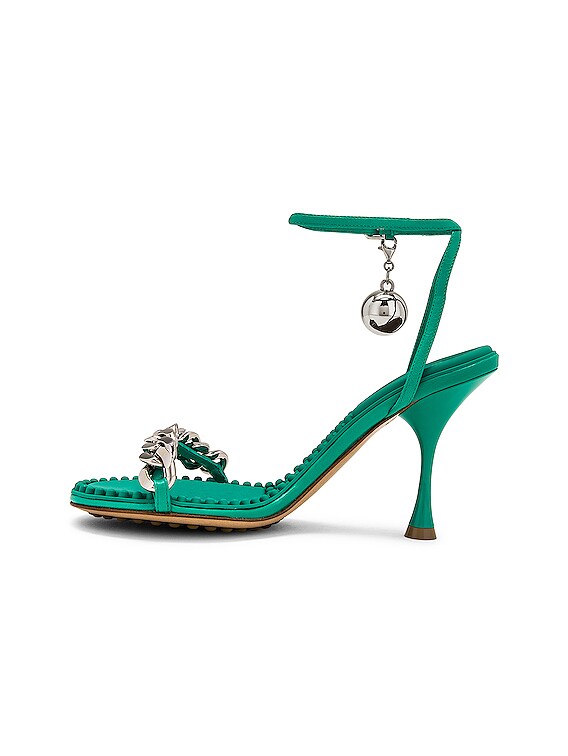 Bottega Veneta Dot Ankle Strap Sandals in Acid Turquoise | FWRD