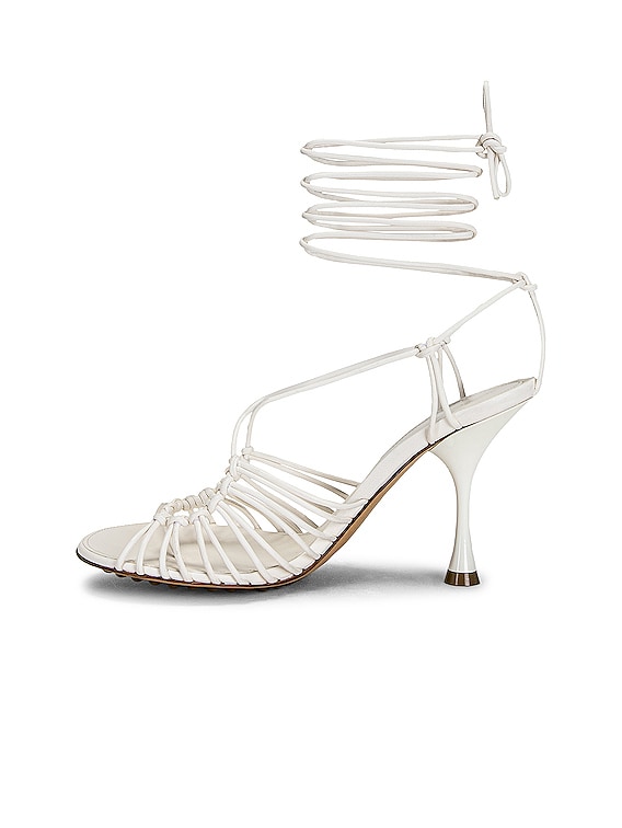 Bottega Veneta Dot Lace Up Sandals in White | FWRD