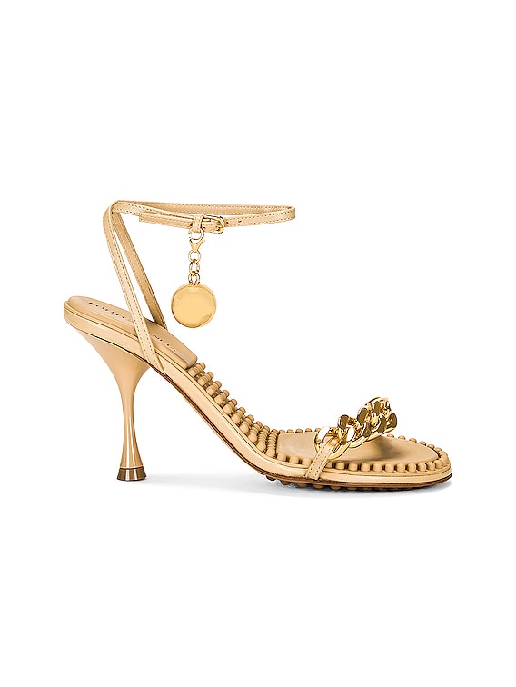 Bottega Veneta Dot Ankle Strap Sandals in Cane Sugar | FWRD