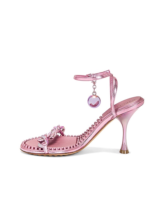 bottega veneta ドットサンダル Bottega Veneta Dot Ankle Strap Sandals in Azalea | FWRD