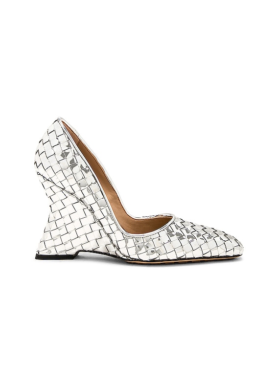 Bottega Veneta Comet Slip On Pump in Silver | FWRD