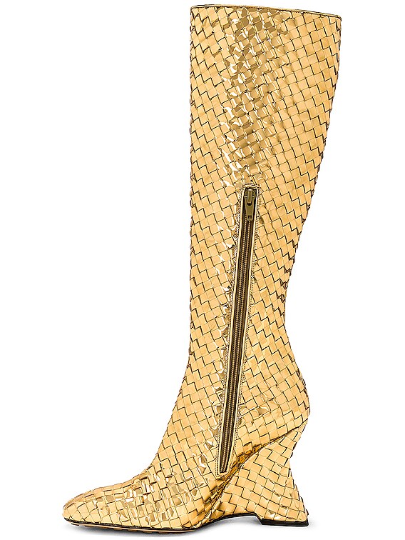 Bottega Veneta Comet Mirror Boot in Gold | FWRD Bottega Veneta Comet Mirror Boot in Gold | FWRD