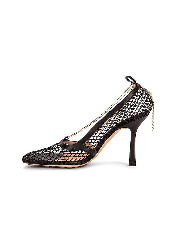 Bottega Veneta Stretch Sandals in Black in Black & Black | FWRD