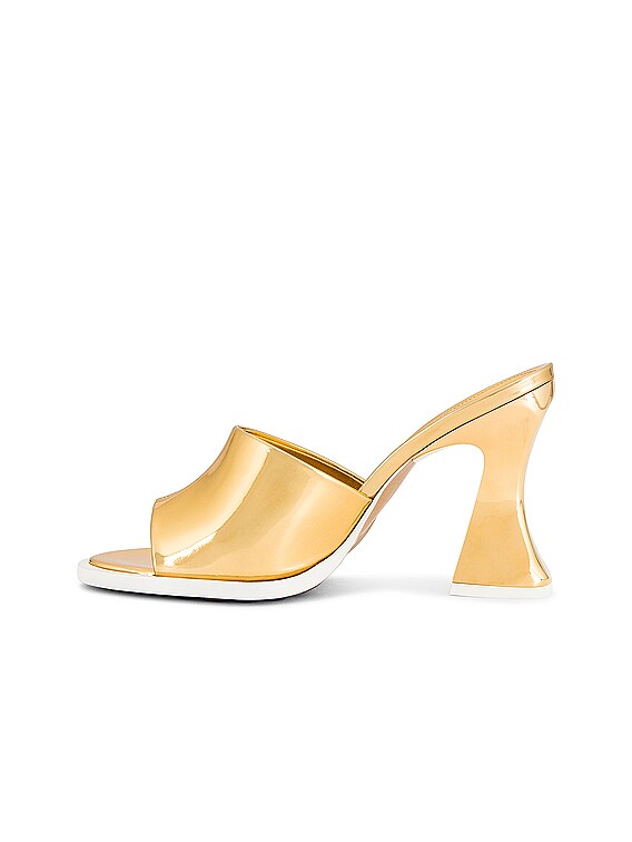 Bottega Veneta Cha Cha Mule Sandal in Gold & White | FWRD