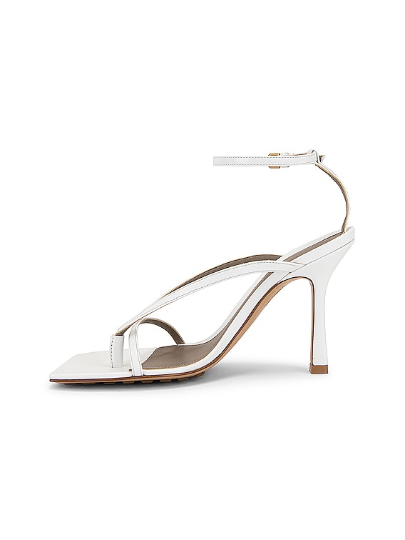 Bottega Veneta Leather Stretch Toe Heels in Optic White | FWRD