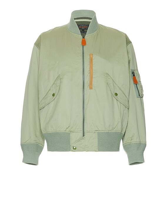 beams plus mil flight ブルゾン サテン Beams Plus Mil Flight Blouson in Sage | FWRD