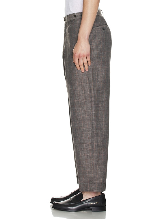 【OLIVE】IVY Trousers Wide TR Plaid BEAMS PLUS - 【OLIVE】【S】IVY Trousers Wide TR Plaidの通販 by