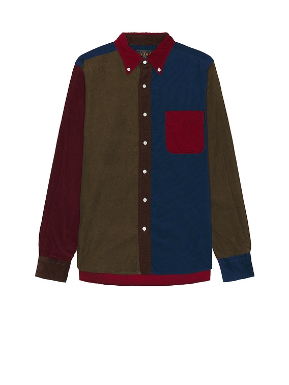 Beams Plus B.d. Corduroy Panel Shirt in Red | FWRD