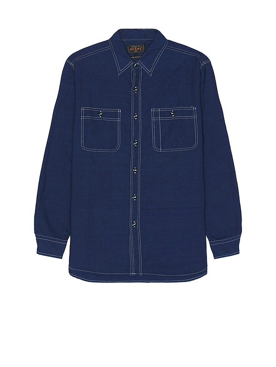 Beams Plus Chambray Shirt in Blue