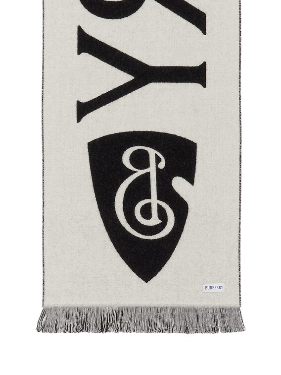 Burberry 168x33 Text Wool Scarf in Black & Calico | FWRD