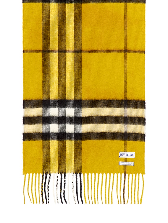 Burberry 168x30 Giant Check Cashmere Scarf in Teak Yellow | FWRD