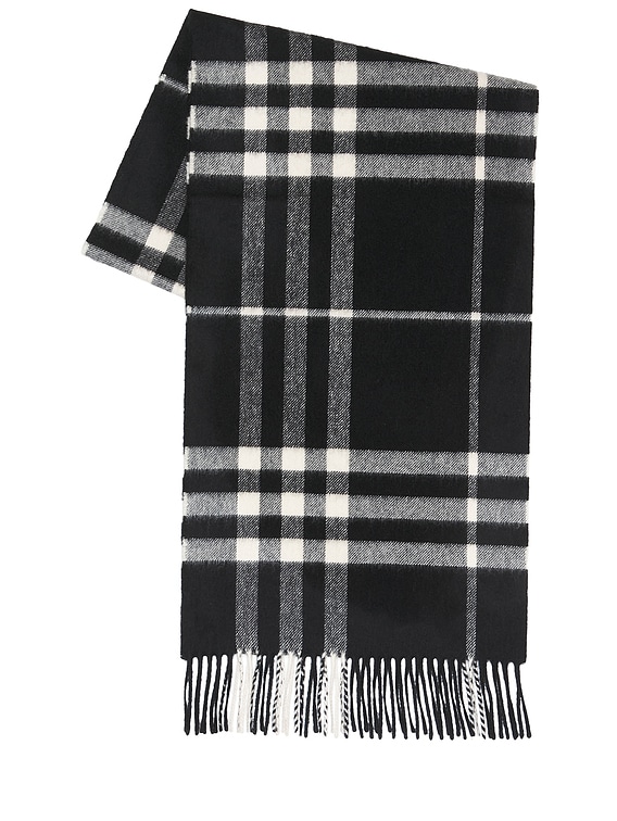 Burberry Giant Check Cashmere Scarf in Black & Calico | FWRD