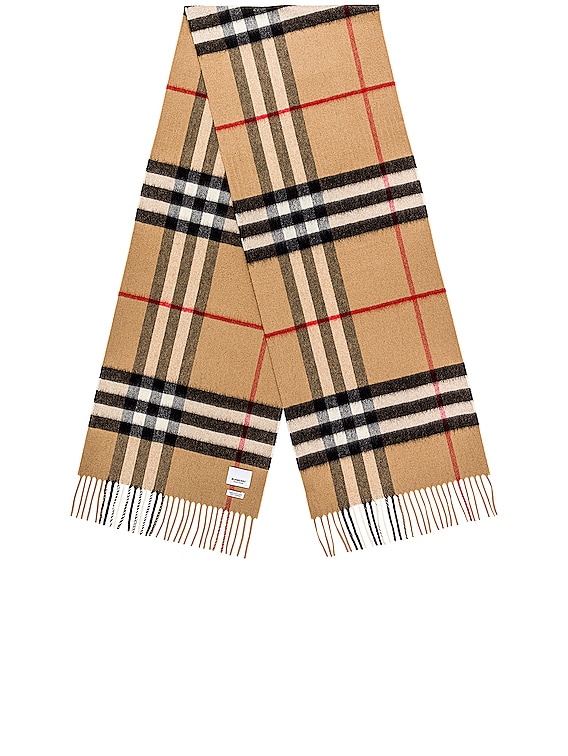 Check Cashmere Oversized Scarf in Archive Beige | Burberry® Official