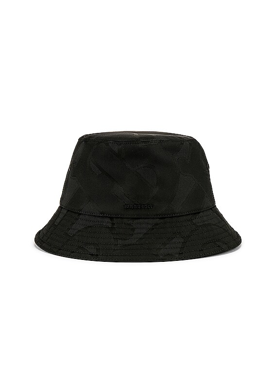 Burberry Monogram Print Bucket Hat in Charcoal