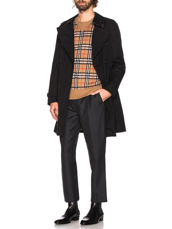 Burberry Banbury Checkered Crew Neck in Camel | FWRD