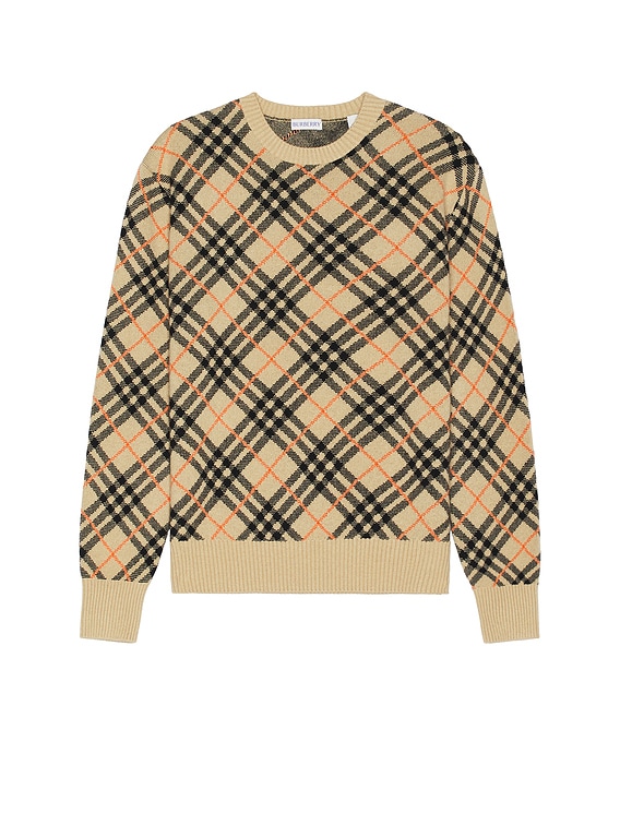 Burberry check shops crewneck sweatshirt