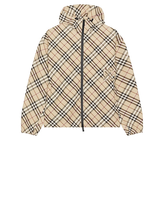 Burberry(バーバリー)Check Nylon-Twill Windbreaker Jacket Burberry Nylon Check Windbreaker in Alabaster IP Check | FWRD