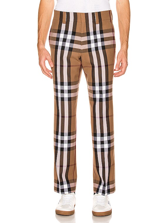 Burberry check trousers mens online