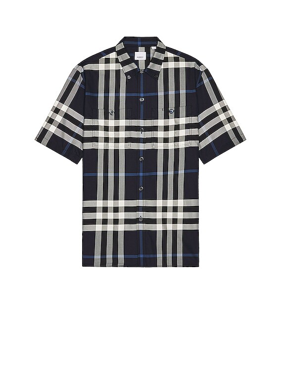 Burberry Willem Shirt in White & Blue | FWRD