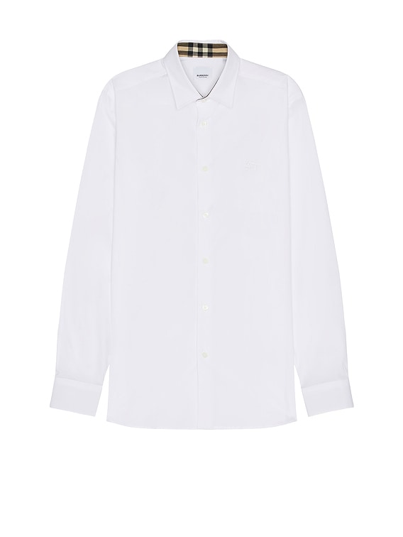 Burberry button discount down white