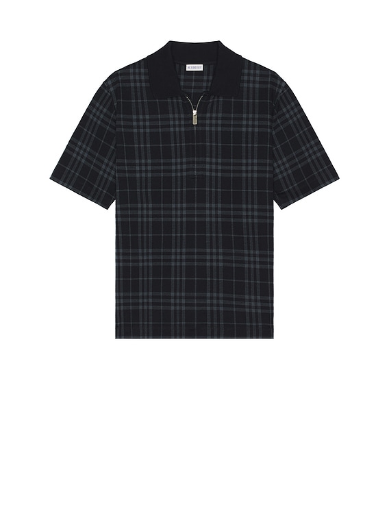 Burberry Check Jacquard Polo in Ink Check | FWRD