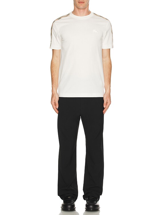 【関税＆送料込み】Burberry Check Tape T-Shirt Burberry Check Tape T-Shirt in Black for Men | Lyst