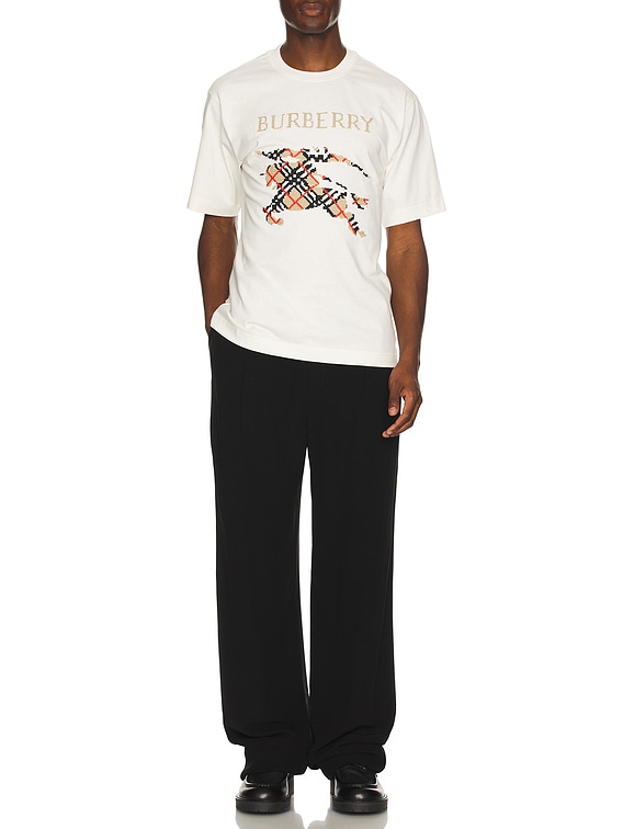 Burberry Stitch EKD Embroidery Core Tee in Chalk | FWRD