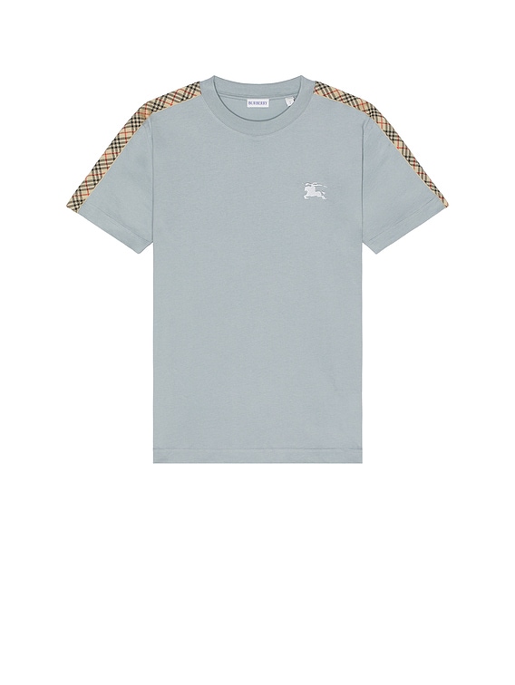 Burberry Slim Fit Tape Check T-Shirt in Gale | FWRD