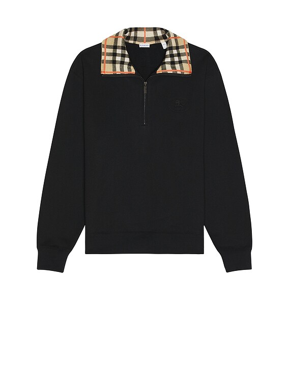 Burberry ポンチョ サイズ38 黒 ニット Burberry Chunky Collar Quarter Zip Crew in Black | FWRD