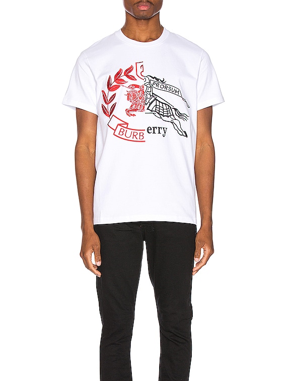 Burberry Soleford Graphic Tee in White 