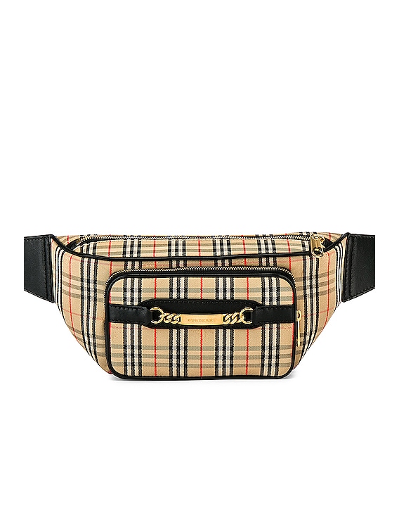 Burberry Joey Check Fanny Pack in Black 