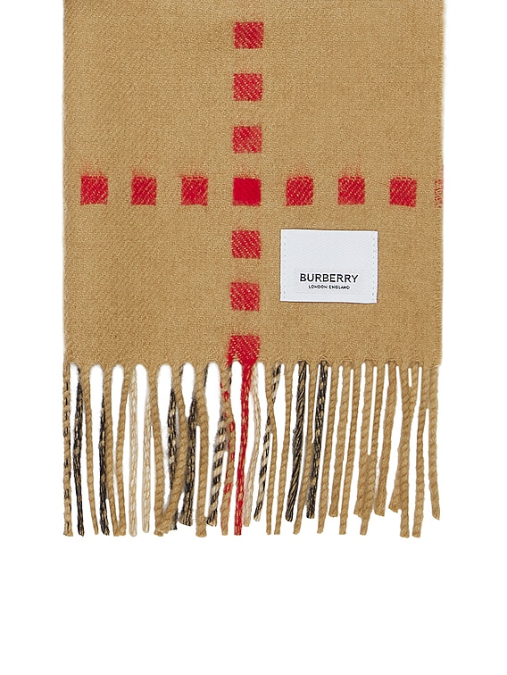 Check Cashmere Scarf in Archive beige