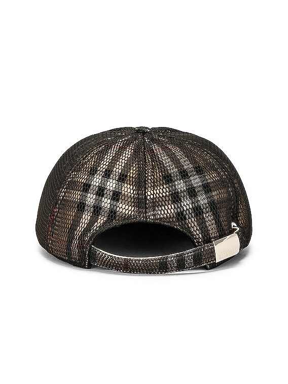 【美品】BURBERRY BASEBALL CAP メッシュ　S Burberry Mesh Baseball Hat in Beige Check & Black | FWRD