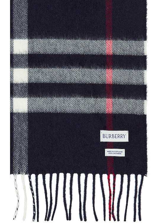 Burberry Giant Check Cashmere Scarf in Navy | FWRD